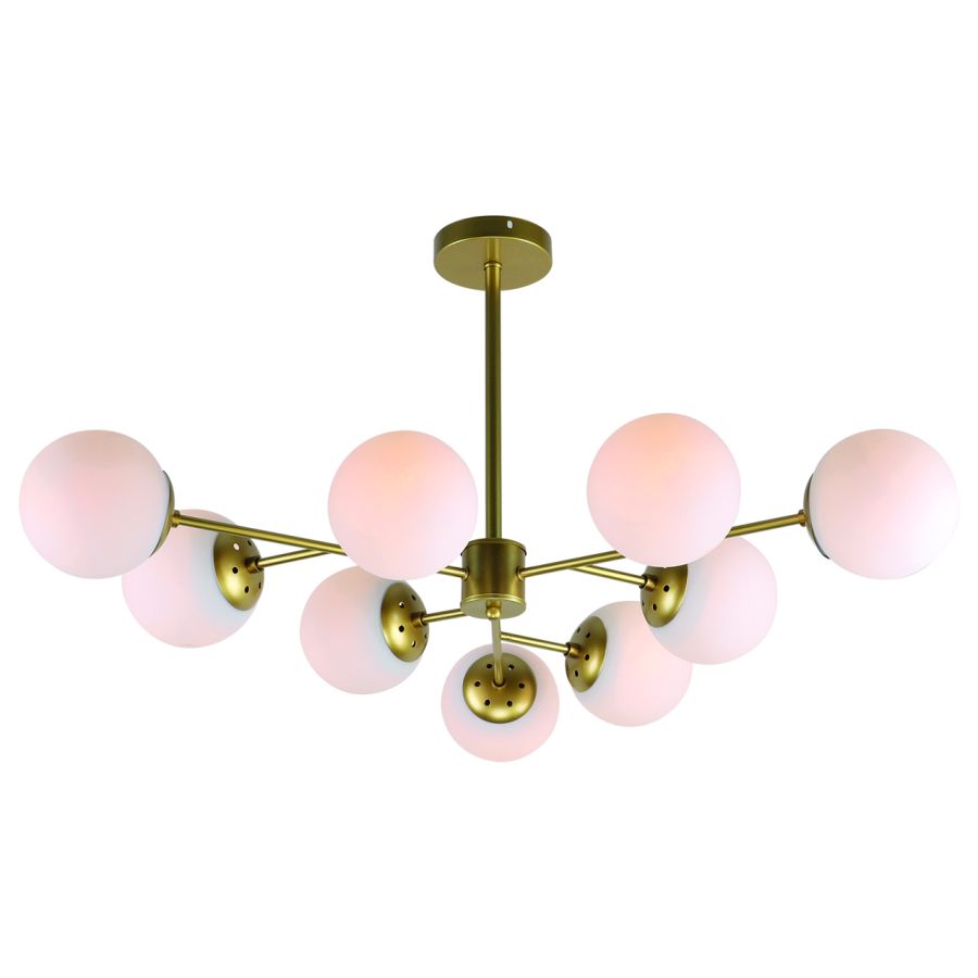 KQ S0980-9 NERVO PENDANT GOLD WITH OPAL GLASSES HOMELIGHTING 77-8178