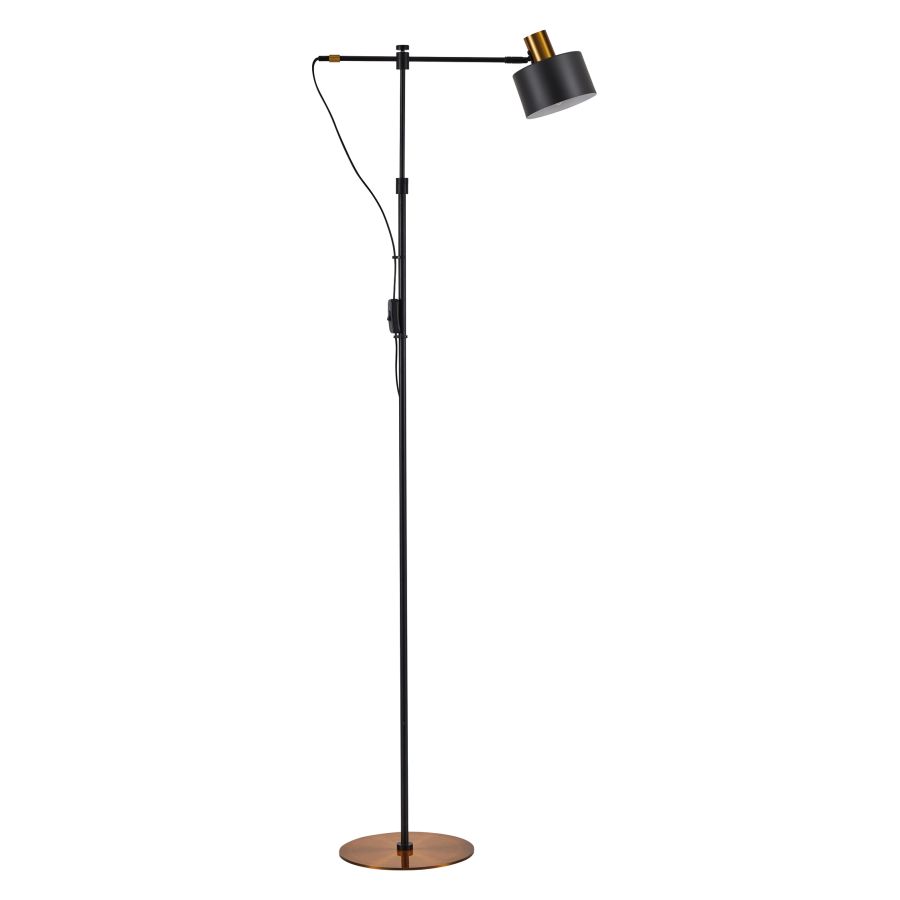 SE21-GM-39-MS1 ADEPT FLOOR LAMP Gold Matt and Black Metal Floor Lamp Black Metal Shade+ HOMELIGHTING 77-8350