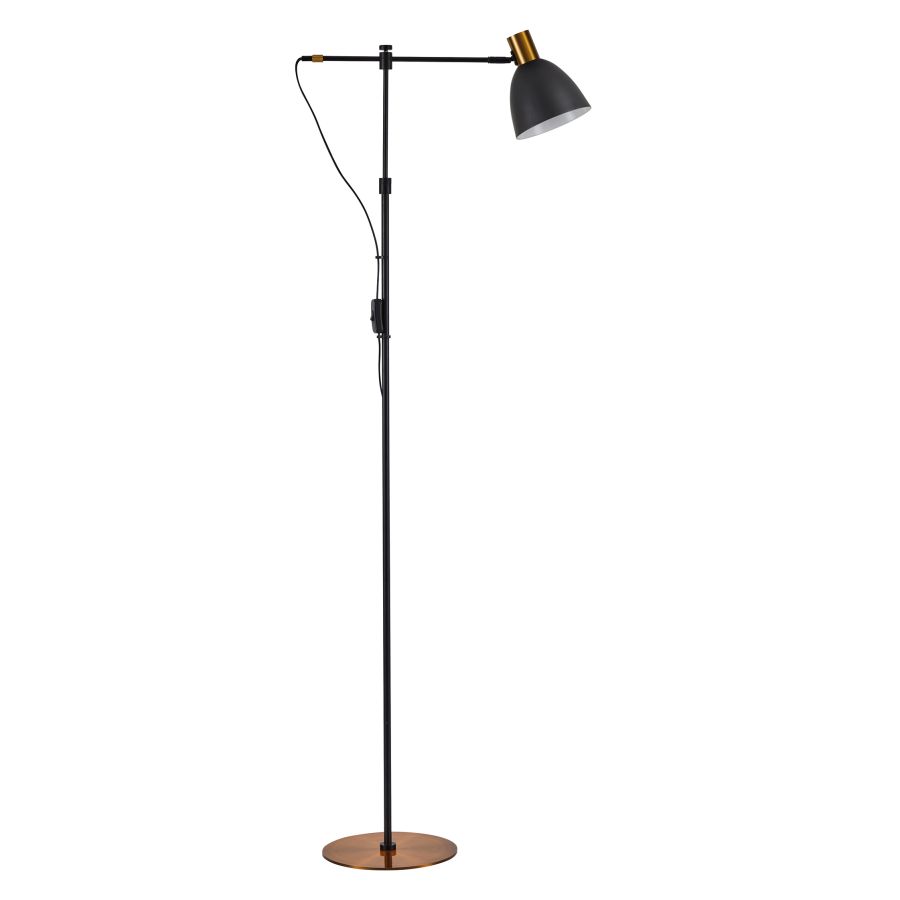 SE21-GM-39-MS2 ADEPT FLOOR LAMP Gold Matt and Black Metal Floor Lamp Black Metal Shade+ HOMELIGHTING 77-8351