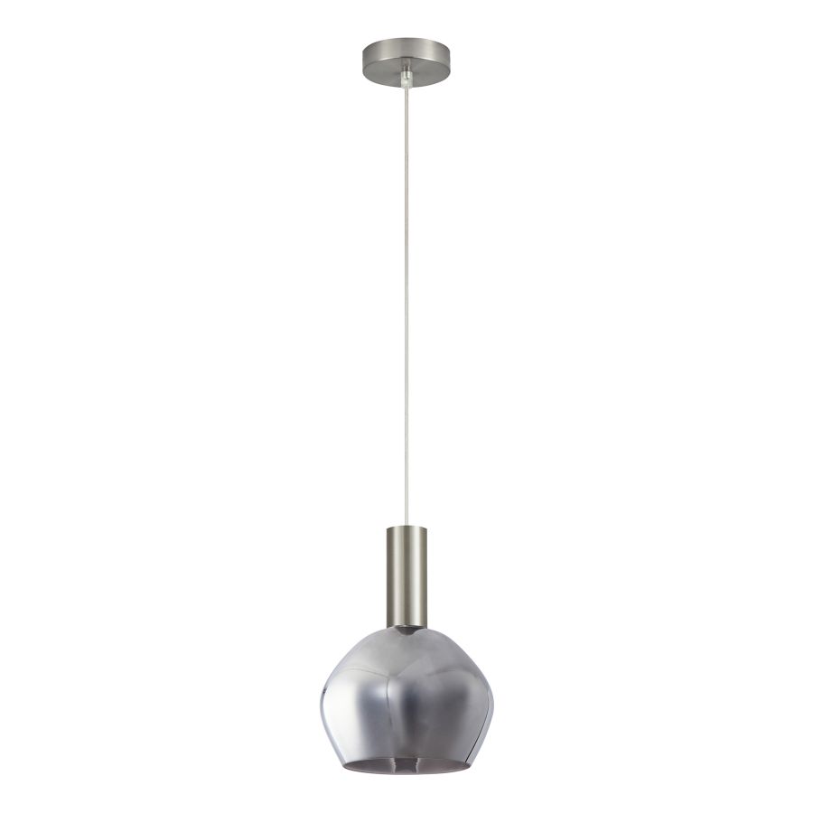 SE21-NM-4-GL2 ADEPT TUBE Nickel Matt Pendant Smoked Glass+ HOMELIGHTING 77-8399