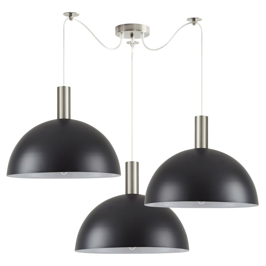 SE21-NM-4-NM3-MS40 ADEPT TUBE Nickel Matt Pendant Black Metal Shade+ HOMELIGHTING 77-8408