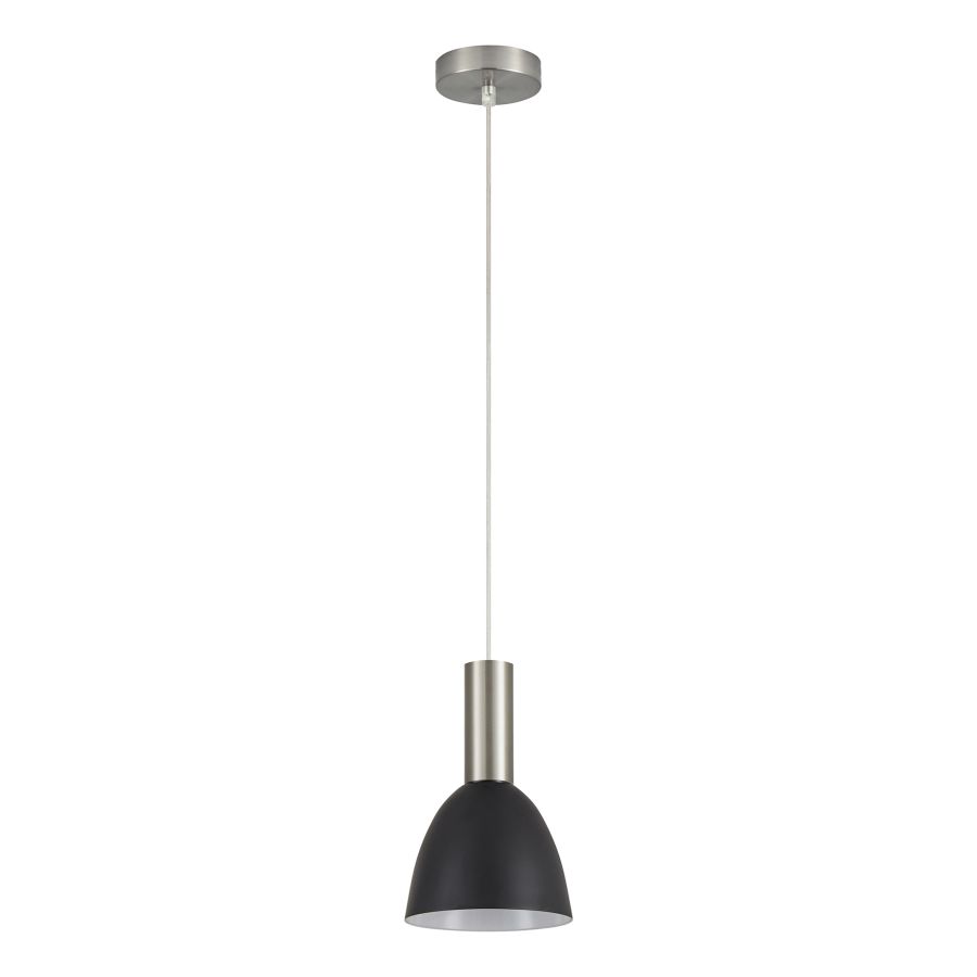 SE21-NM-4-MS2 ADEPT TUBE Nickel Matt Pendant Black Metal Shade+ HOMELIGHTING 77-8456