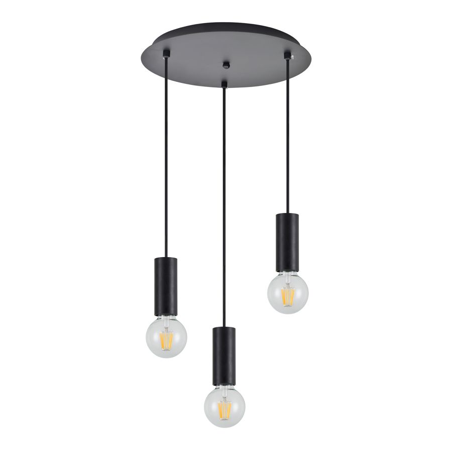 SE21-BL-4-3BL ADEPT TUBE Black Pendant+ HOMELIGHTING 77-8480