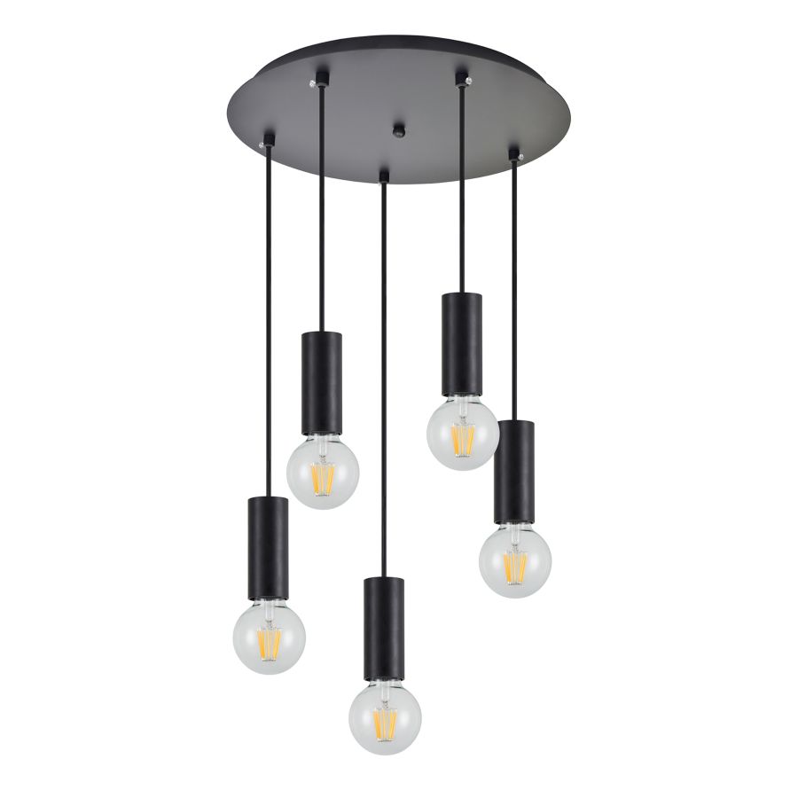 SE21-BL-4-5BL ADEPT TUBE Black Pendant+ HOMELIGHTING 77-8481