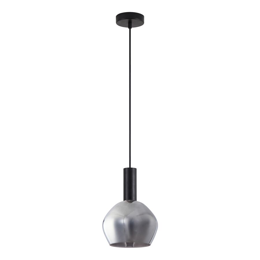 SE21-BL-4-GL2 ADEPT TUBE Black Pendant Smoked Glass+ HOMELIGHTING 77-8490