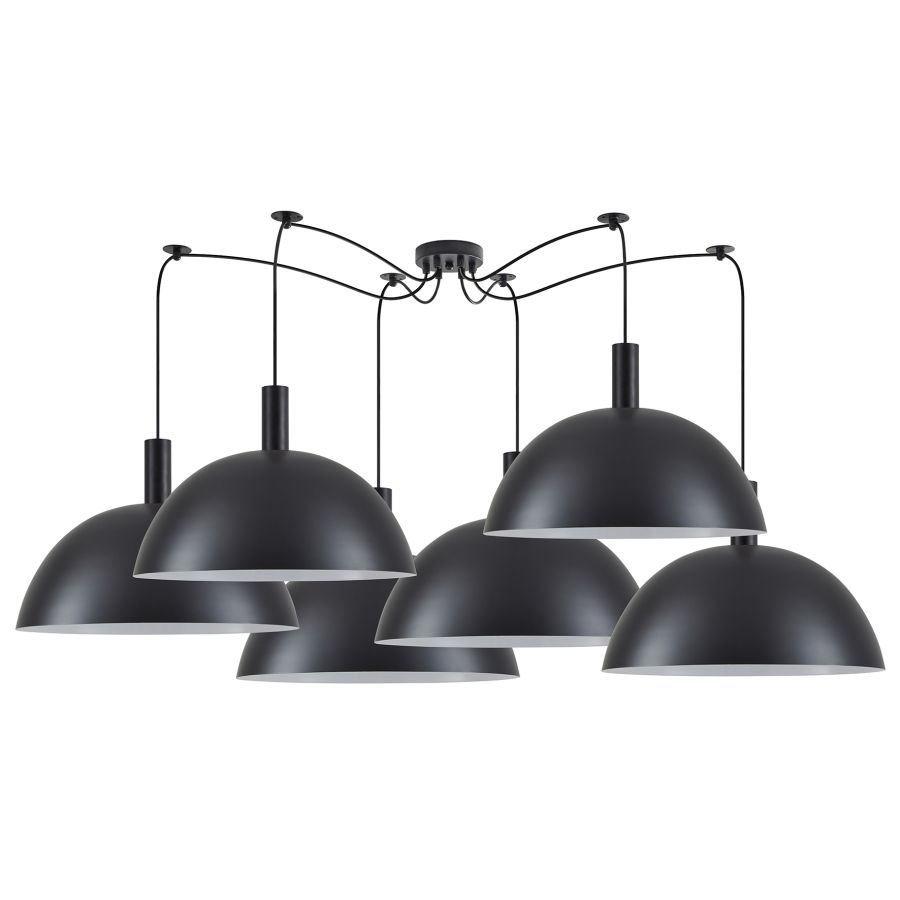 SE21-BL-4-BL6-MS50 ADEPT TUBE Black Metal Shade Pendant+ HOMELIGHTING 77-8502