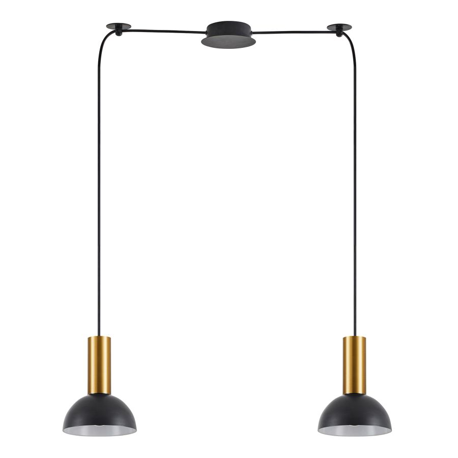 SE21-GM-4-BL2-MS3  ADEPT TUBE Gold Matt Pendant Black Metal Shade+ HOMELIGHTING 77-8648