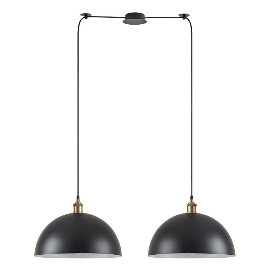 SE21-BR-10-BL2-MS40 MAGNUM Bronze Metal Pendant Black Shade with Black Fabric Cable+ HOMELIGHTING 77-8698