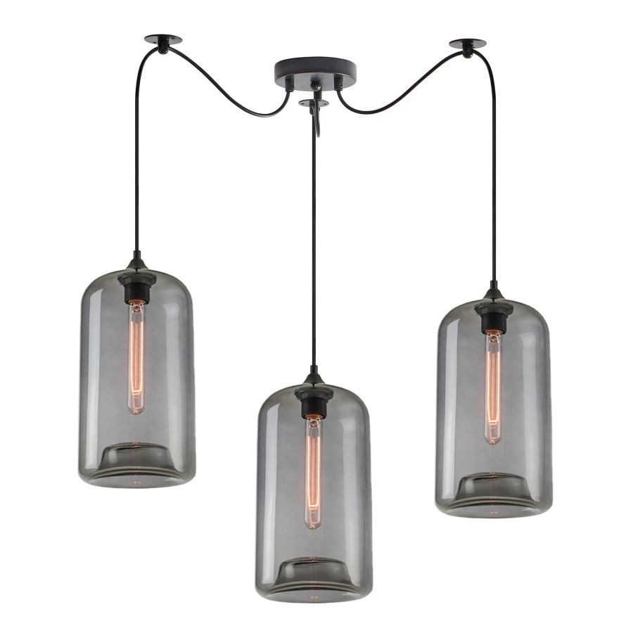 SE21-SM-19-30-BL3+ FEINT Smoked Glass Pendant+ HOMELIGHTING 77-8787