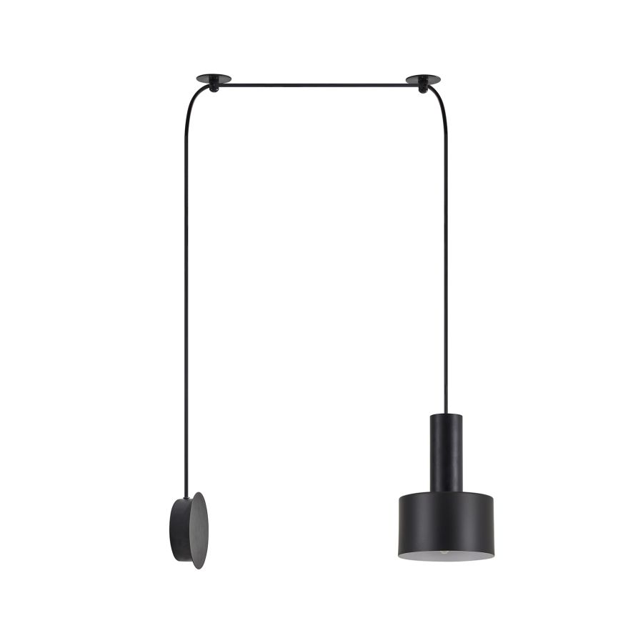 SE21-BL-4-NM1W-MS1 ADEPT TUBE Black Matt Wall Lamp Black Metal Shade+ HOMELIGHTING 77-8815