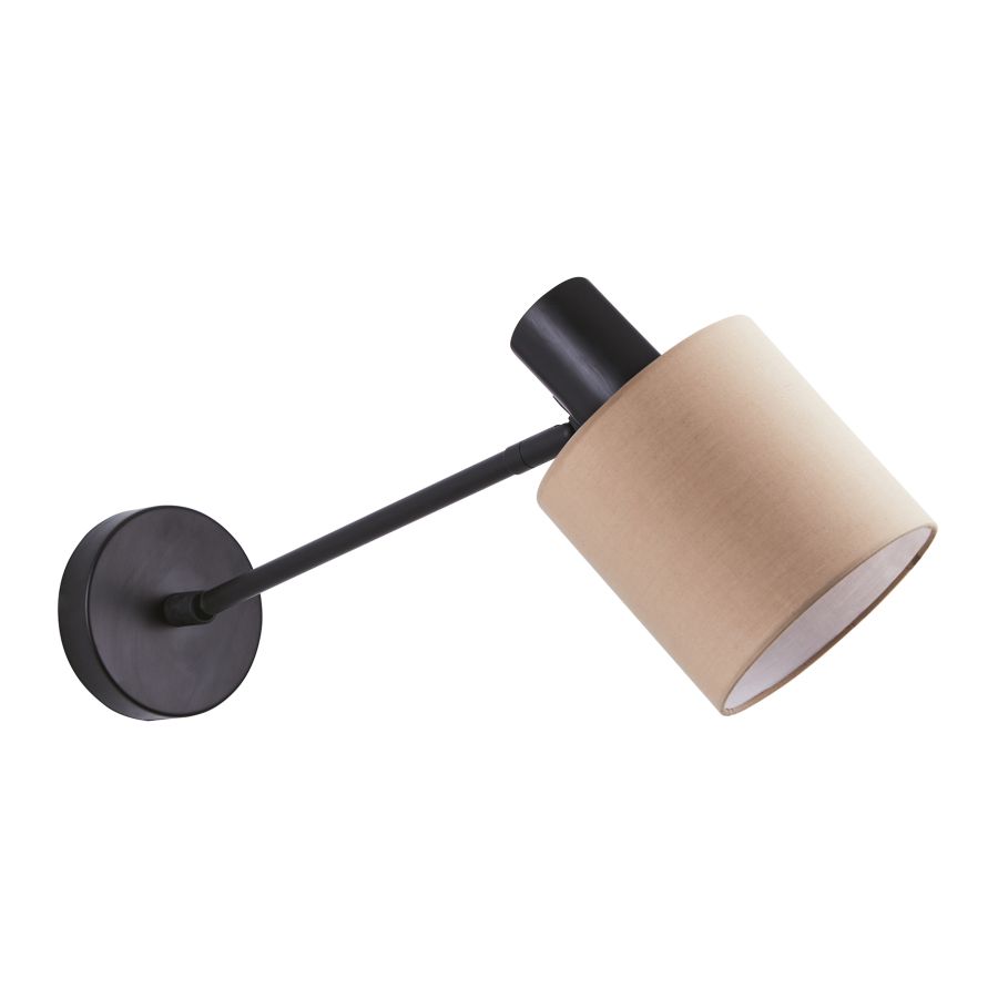 SE21-BL-22-SH3 ADEPT WALL LAMP Black Wall Lamp Brown Shade+ HOMELIGHTING 77-8869