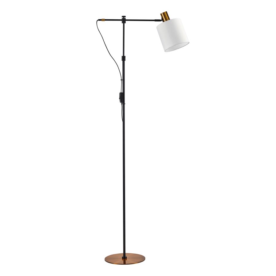 SE21-GM-39-SH1 ADEPT FLOOR LAMP Gold Matt and Black Metal Floor Lamp White Shade+ HOMELIGHTING 77-8870
