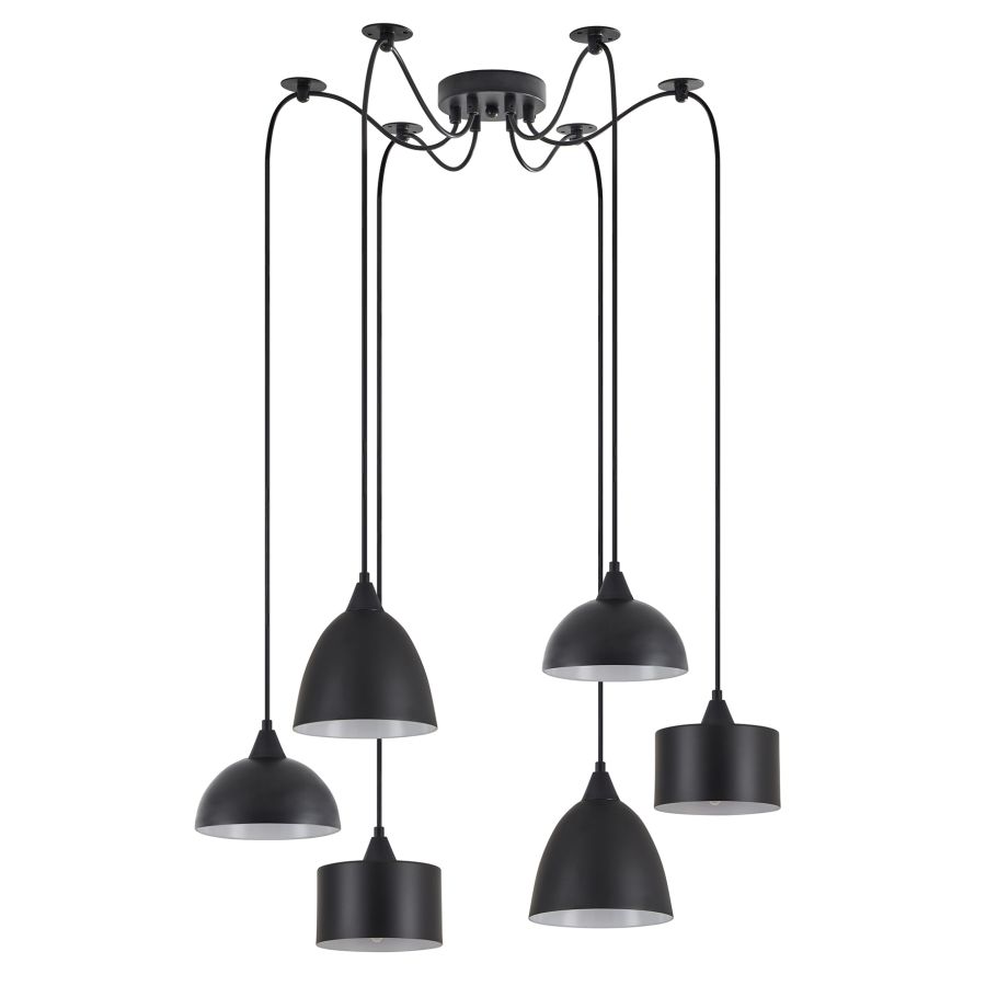 SE21-BL-B10-BL6-MS12  ADEPT FLEX Black Metal Shade Pendant+ HOMELIGHTING 77-8958