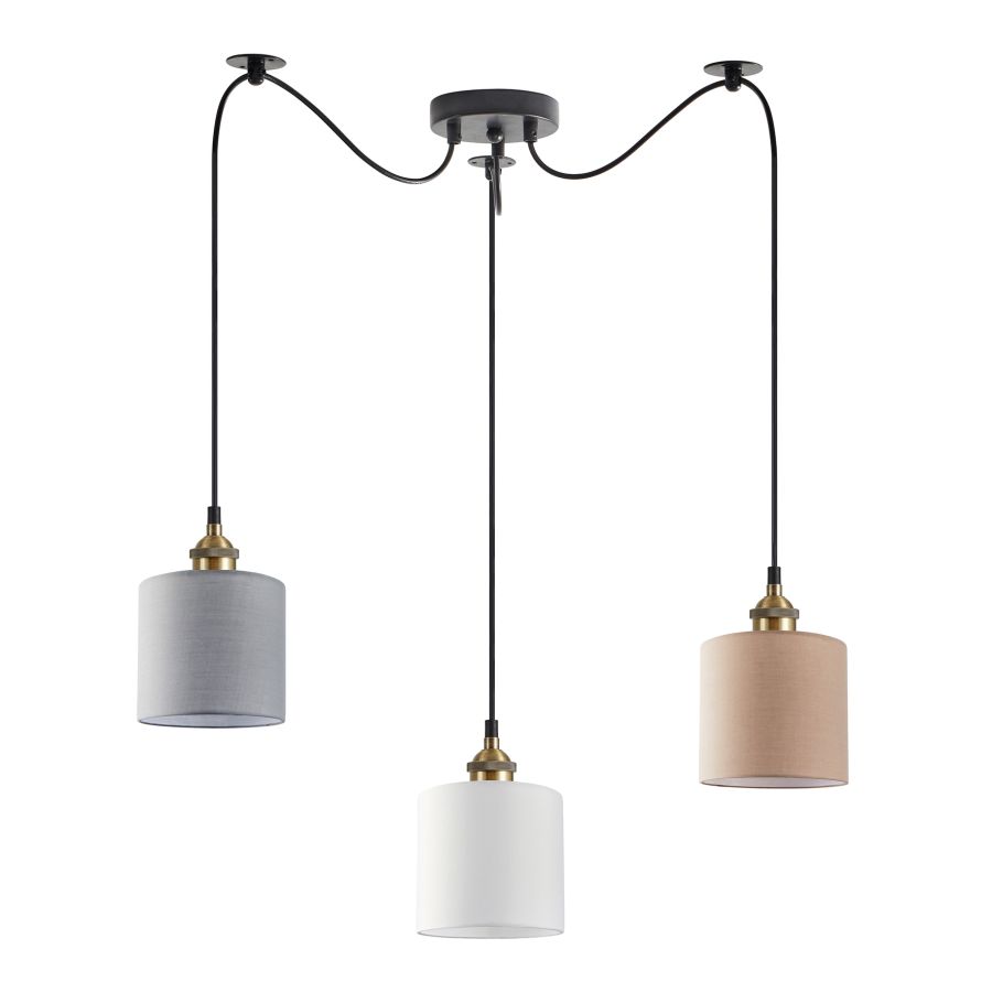 SE21-BR-10-BL3-SH123 MAGNUM FLEX White, Grey, Brown Shade Pendant+ HOMELIGHTING 77-9032