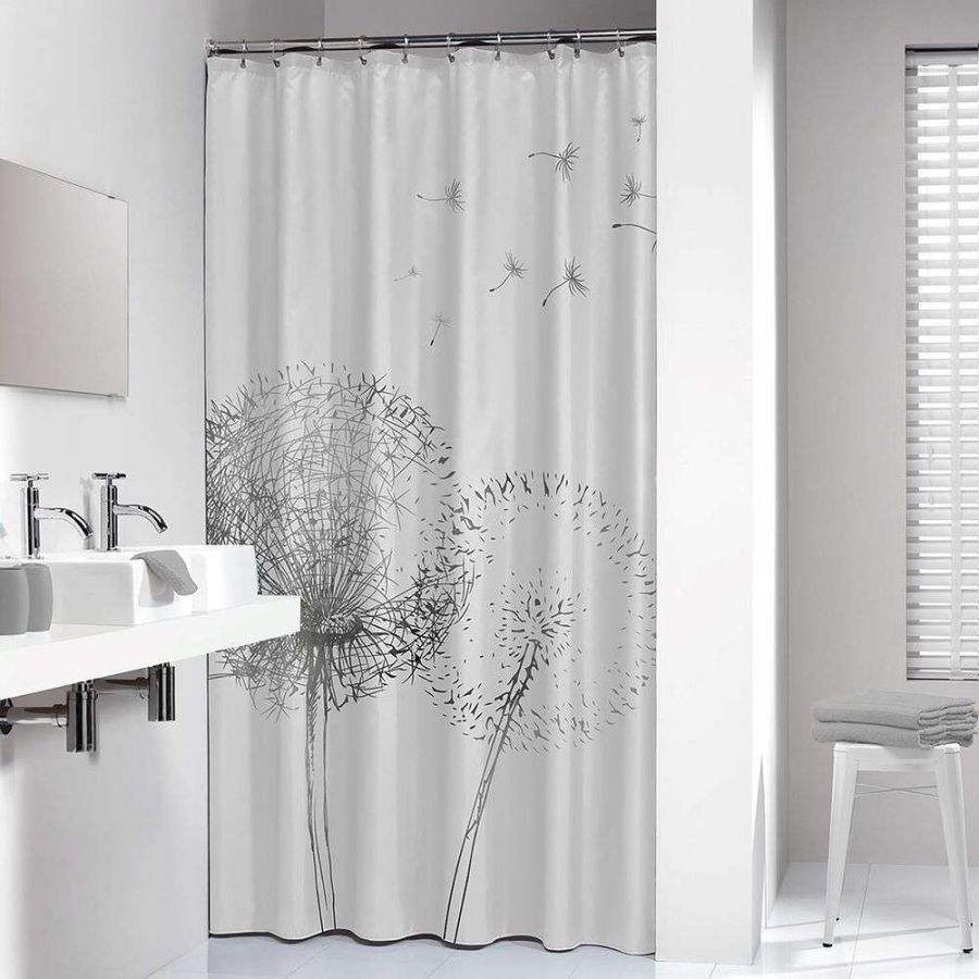 Flow 180x200 black κουρτίνα μπάνιου υφασμάτινη Sealskin 800142