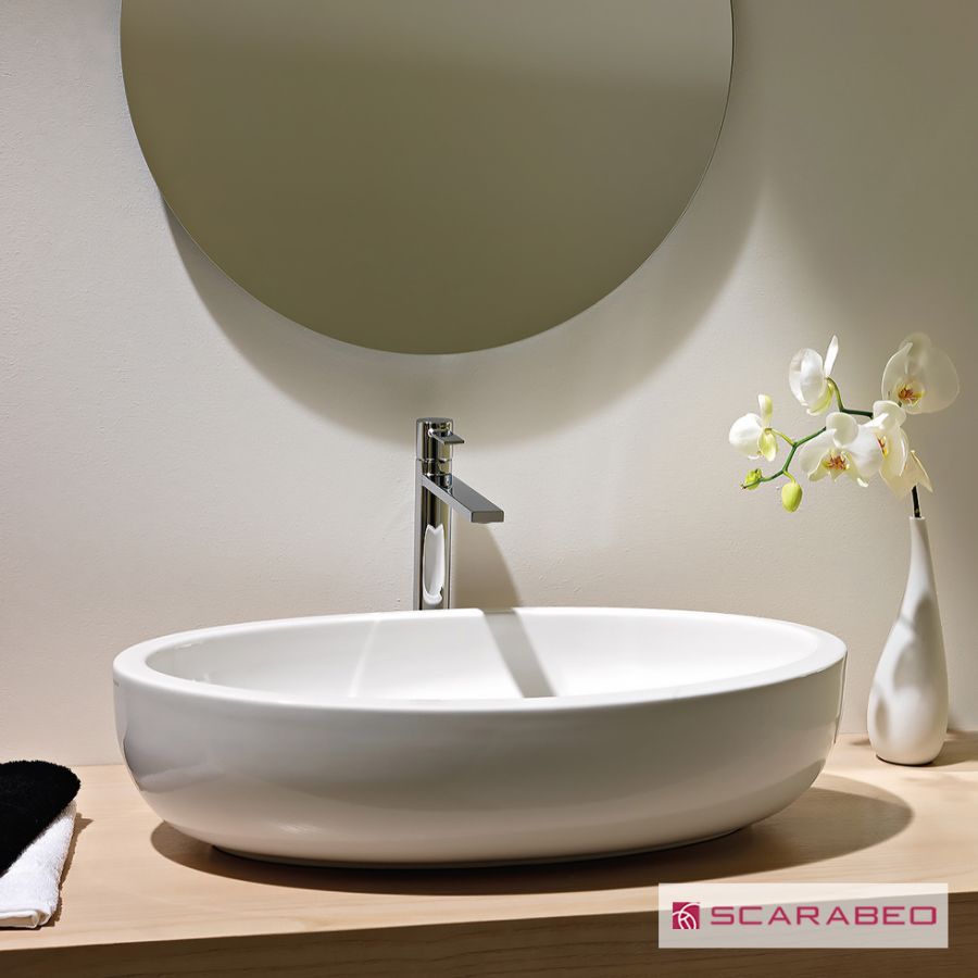 Νιπτήρας Πορσελάνης Planet 66x38,5 Scarabeo White 8111-300