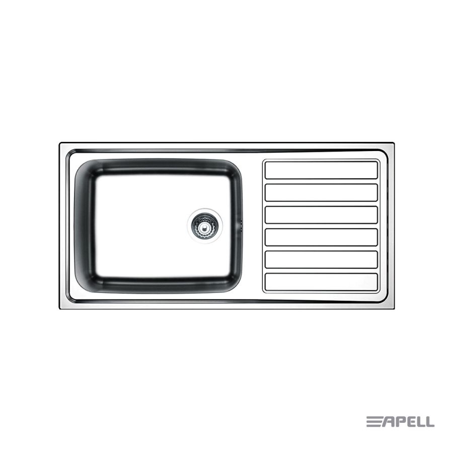 Νεροχύτης Κουζίνας Ανοξείδωτος Anniversario 100 x 50 Αpell Inox Λείο  8115-110