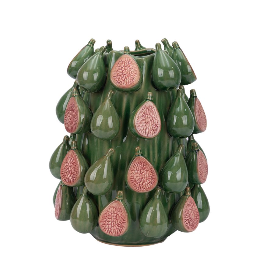 ΒΑΖΟ ΣΥΚΑ ΚΕΡΑΜΙΚΟ ΠΡΑΣΙΝΟ - ΡΟΖ 23x23x28cm Eurolamp 819-01950