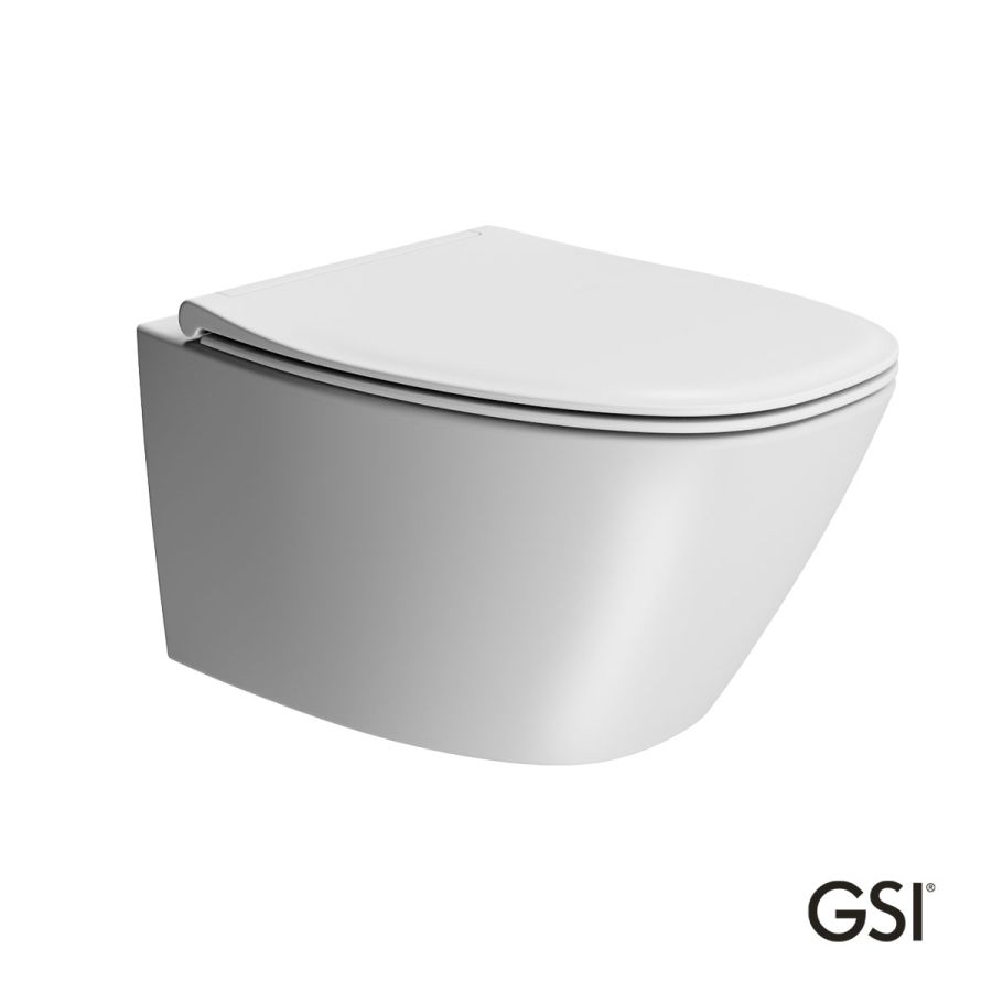 Λεκάνη Κρεμαστή MODO+/54 Swirlflush με κάλυμμα Slim Soft Close MS84C, GSI White Matt 841500SC-301