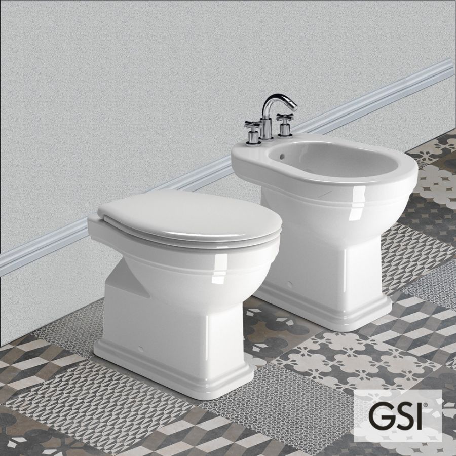 Λεκάνη Υψηλής Πίεσης Πισωστόμια CLASSIC/54 με κάλυμμα Soft Close MS87C White, GSI White 871100C-300