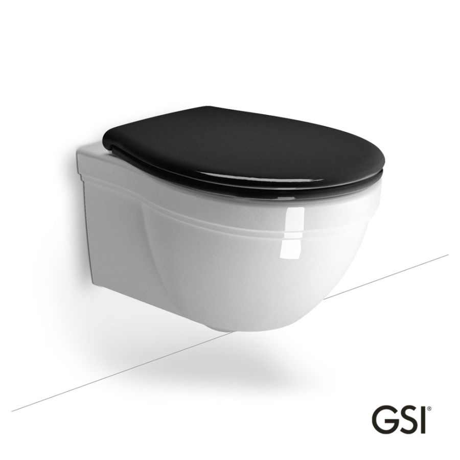 Λεκάνη Κρεμαστή CLASSIC/55 με κάλυμμα Soft Close MS87C Black, GSI White 871200NC-300