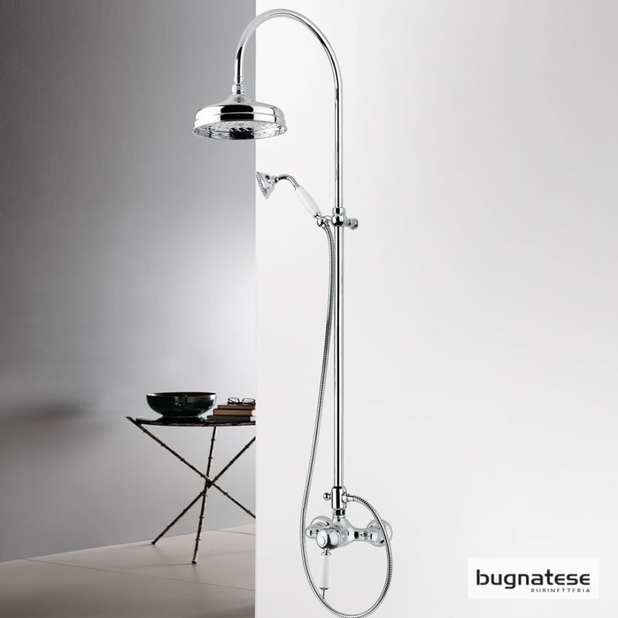 Μπαταρία Ντουζιέρας με Κεφαλή και Κολώνα ρυθμιζόμενου ύψους Oxford Bugnatese Chrome CD6336-100