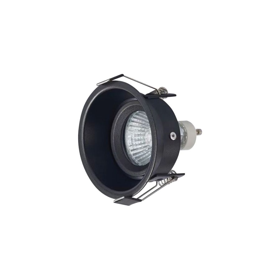 InLight Χωνευτό σποτ από μαύρο μέταλλο 1XGU10 D:8cm Χ0010-BL
