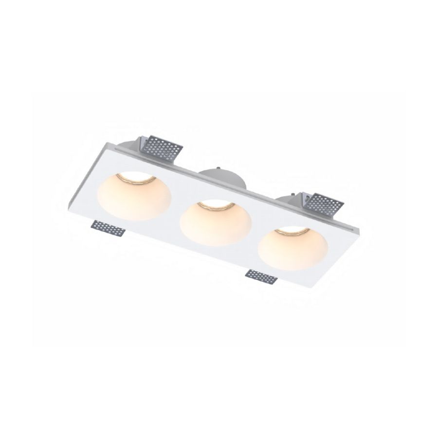 Χωνευτό σποτ από γύψο 3XGU10 D:31cm Χ0016-WH