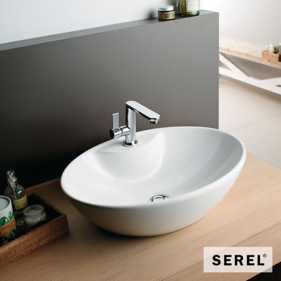 Νιπτήρας Πορσελάνης 55x41 (1 οπή) SEREL White CH34-300