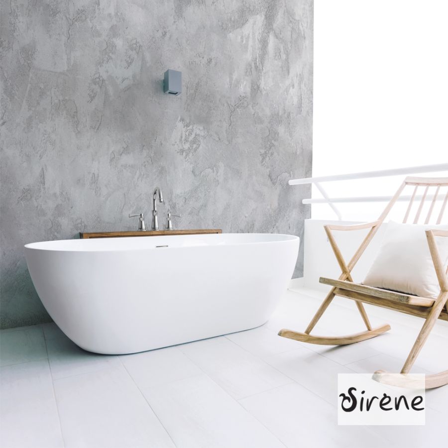 Μπανιέρα Solid Surface Ελεύθερης Τοποθέτησης CUSCO Freestanding 155x75, Sirene White Matt CUS15575-301
