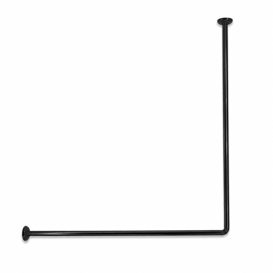 80x80cm Ø22mm black βραχίονας μπάνιου γωνιακός MRShome  DC-022080B
