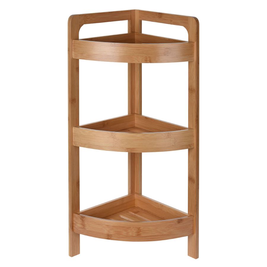 Γωνιακή Ραφιέρα Μπάνιου με 3 Ράφια από Bamboo natural MRShome  DF-0056000