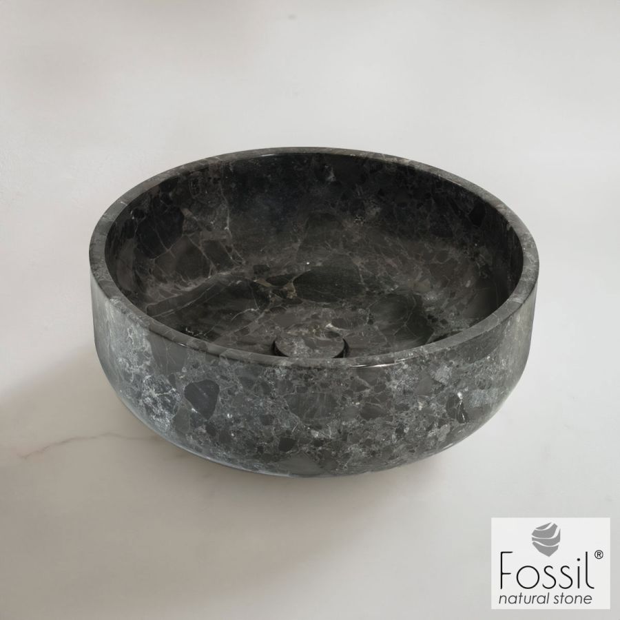 ΝΙΠΤΗΡΑΣ ΜΑΡΜΑΡΙΝΟΣ THALO Φ39 H.14 FOSSIL BRECCIA GREY DR39-425