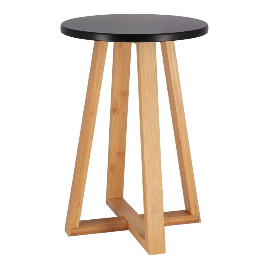 Σκαμπώ Bamboo Μαύρο/Μπεζ 30x30x43cm MRShome DS-2673000