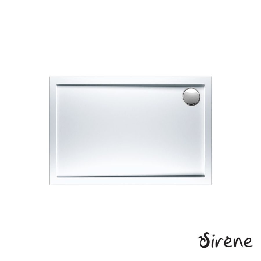 Ντουζιέρα Ακρυλική Παραλληλόγραμμη 120x90 extra-flat Φ90 Sirene White E12090-300