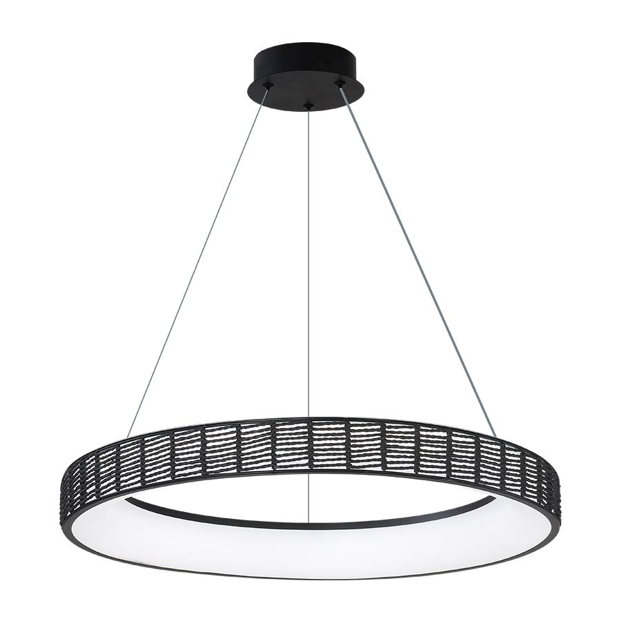 Φωτιστικό Κρεμαστό Μέταλλο & Paper Fest Μαύρο 61xH120cm Led max 76w 2800lm CCT 3000-6000K Dimmable by Remote Control Sun Light FORTE-63P-BK 