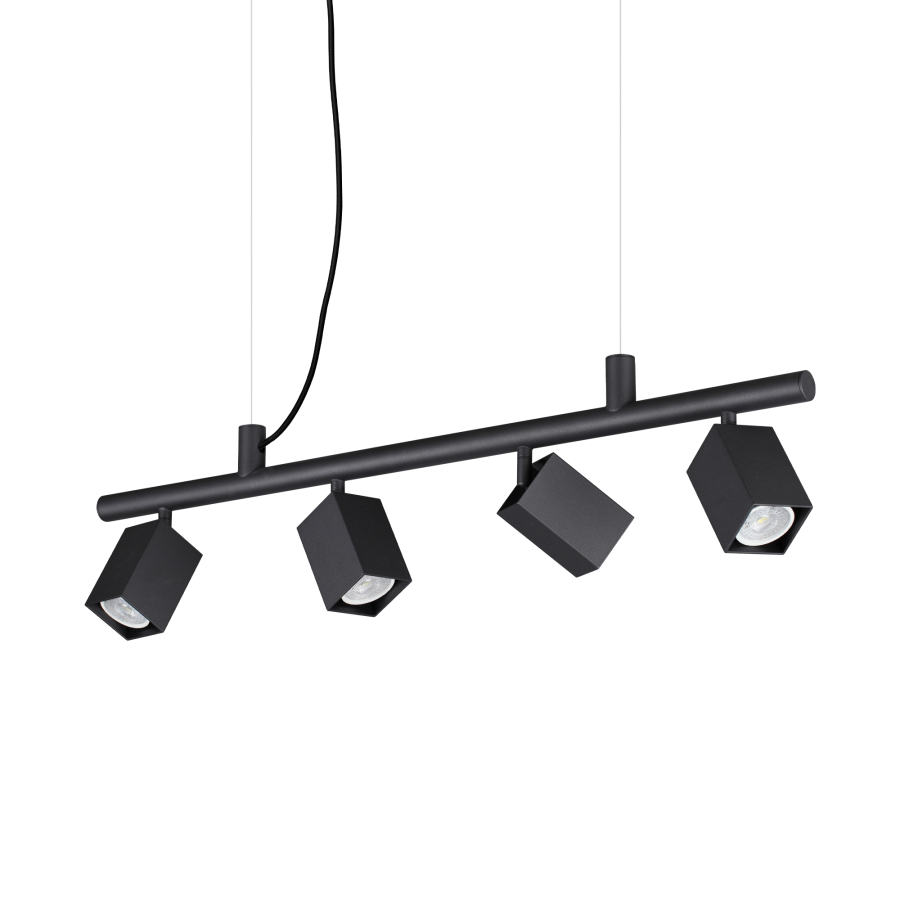 Κρεμαστό Φωτιστικό DYNAMITE SP4 SQUARE Μαύρο Ideal Lux 371382