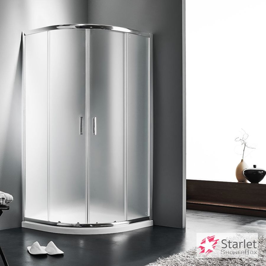 Ημικυκλική καμπίνα ντουζιέρας QUADRANT 90 (87-89εκ.), Starlet Fabric Chrome QS90F-100