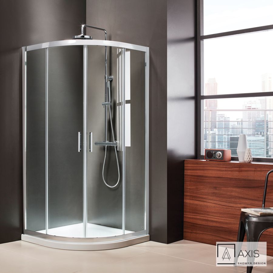 Ημικυκλική καμπίνα ντουζιέρας QUADRANT 90 (87-89εκ.), AXIS Clean Glass Chrome QX90C-100