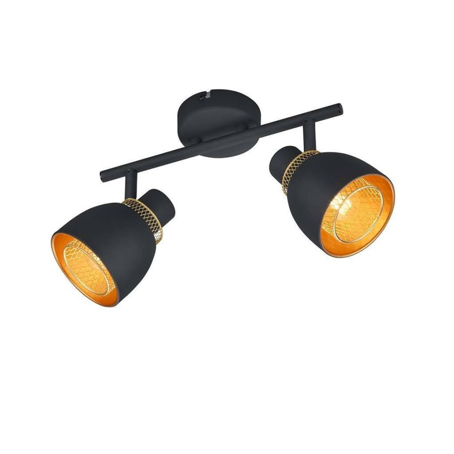 Φωτιστικό Σποτ Δίφωτο 2xE14 10xW28xH20cm Μέταλλο Μαύρο Ματ Trio Lighting RL Punch R80812032