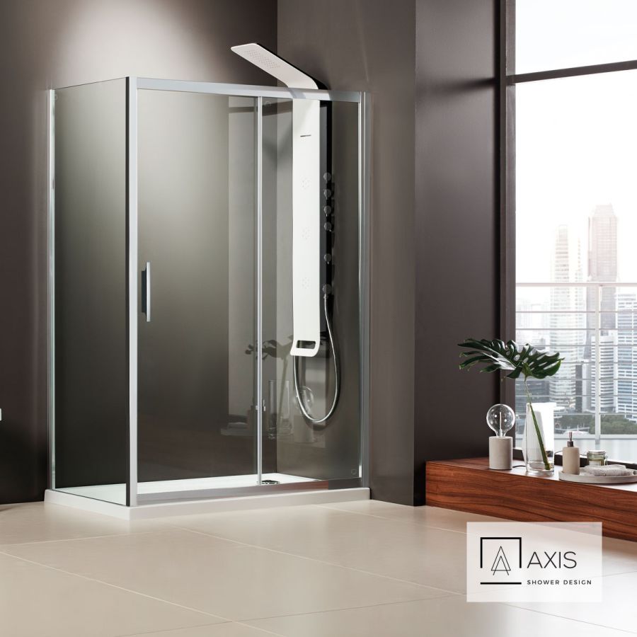 Συρόμενη πόρτα καμπίνας ντουζιέρας AXIS 100 ύψους 185εκ. ρυθμιζόμενη από 97 έως 101εκ. Clean Glass Chrome SLX100C-100