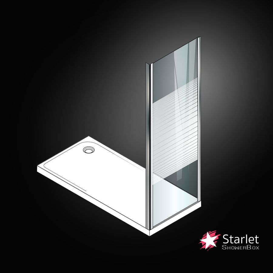 Σταθερό πλαϊνό κρύσταλλο πόρτας ντουζιέρας Starlet Side Panel 70 ρυθμιζόμενη διάσταση από 77 έως 79εκ., Stripes Chrome SPS80S-100