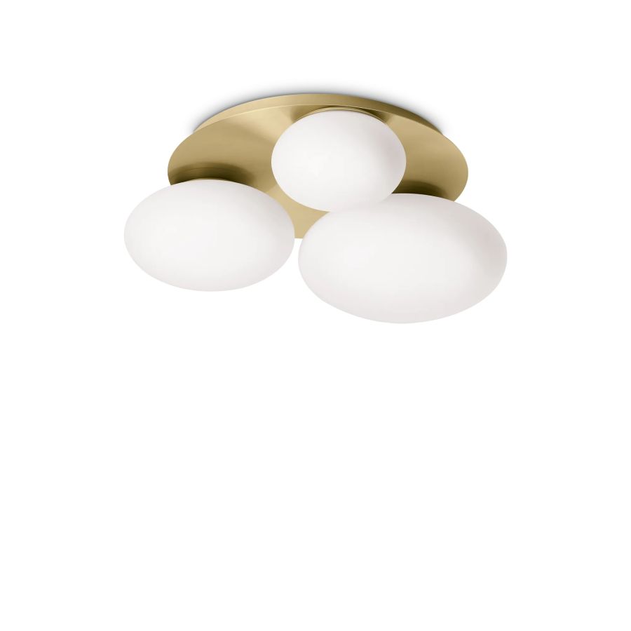 Φωτιστικό Οροφής NINFEA PL3 Ορείχαλκος Ideal Lux 293660