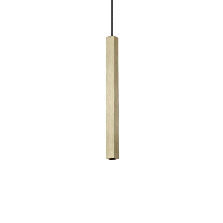 Κρεμαστό Φωτιστικό LOOK LED SP1 SQUARE D30 H400 ON-OFF Ορείχαλκος 3000K Ideal Lux 339740