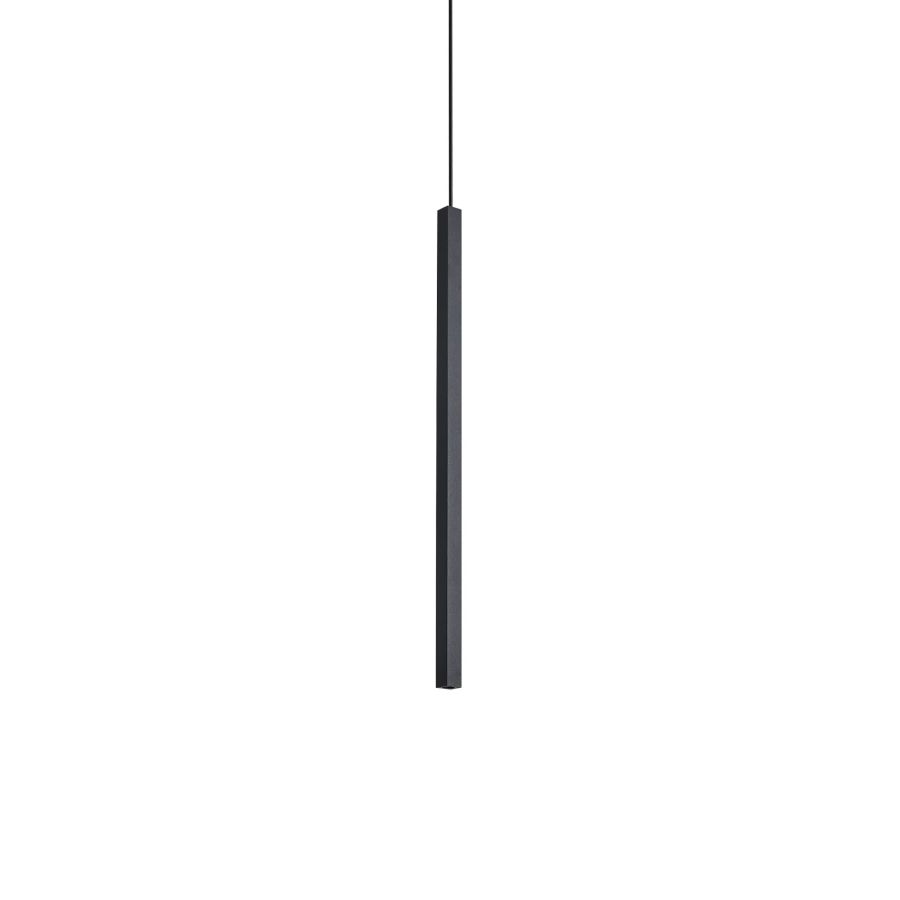Κρεμαστό Φωτιστικό LOOK LED SP1 SQUARE D15 H400 ON-OFF Μαύρο 3000K Ideal Lux 351650