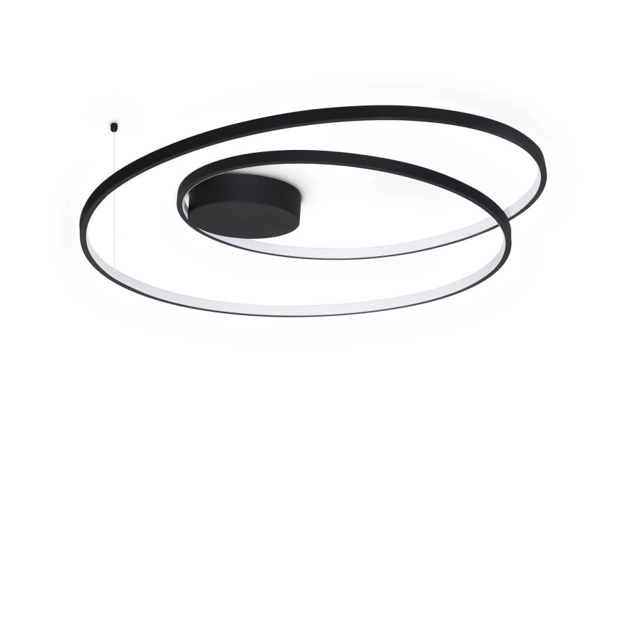 Φωτιστικό Οροφής OZ PL D080 ON-OFF Μαύρο 3000K Ideal Lux 365053
