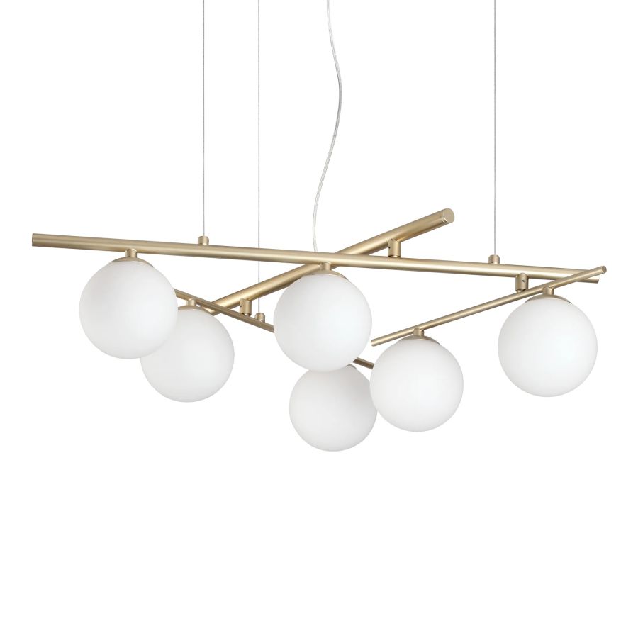 Κρεμαστό Φωτιστικό ATLAS SP6 Χρυσό Ideal Lux 365121