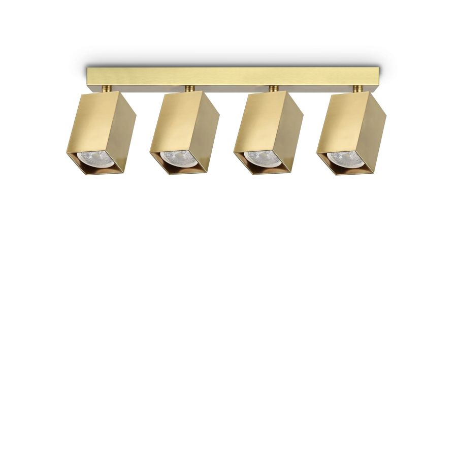 Φωτιστικό Οροφής DYNAMITE PL4 LINEAR SQUARE Ορείχαλκος Ideal Lux 371375
