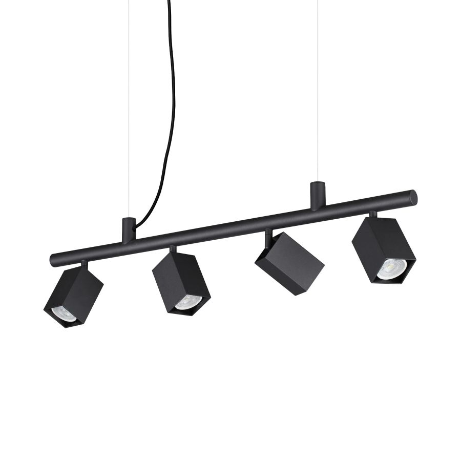 Κρεμαστό Φωτιστικό DYNAMITE SP4 SQUARE Μαύρο Ideal Lux 371382