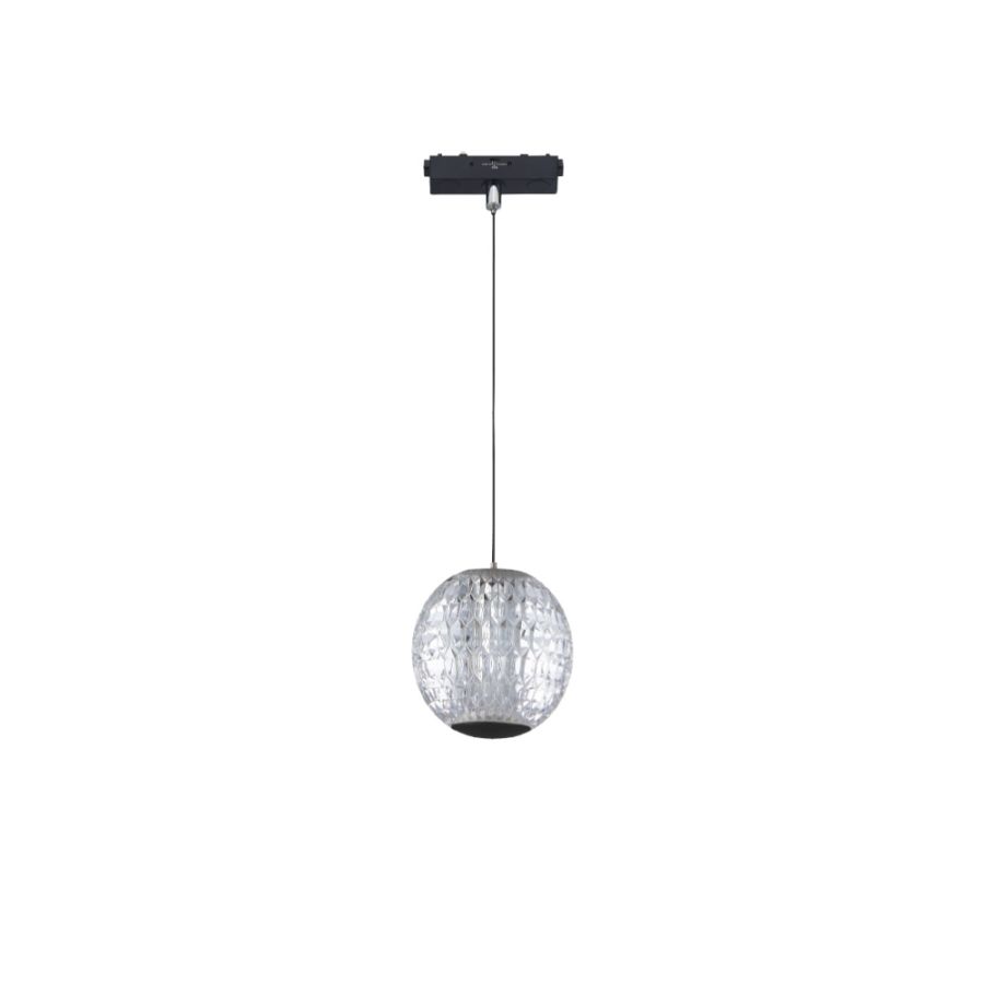 Κρεμαστό Φωτιστικό LED 5W 3CCT για Ultra-Thin μαγνητική ράγα σε μαύρη απόχρωση D:10,2cm TMU0230-Black